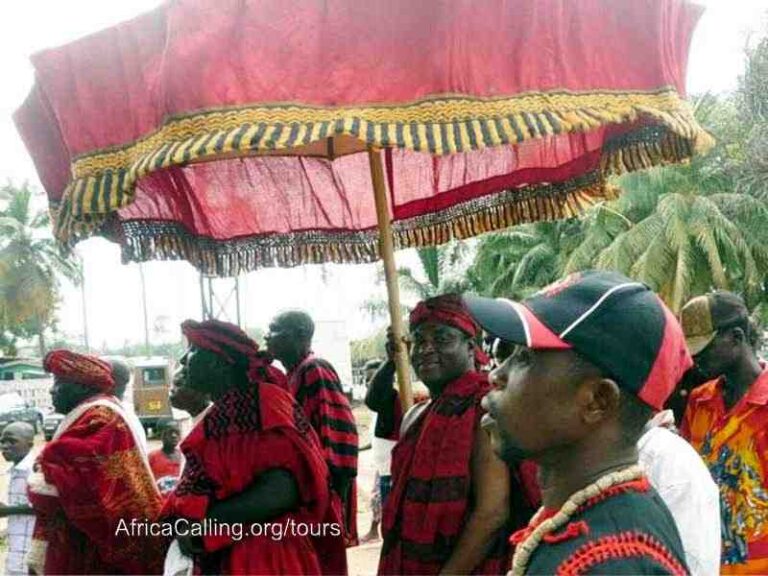 accra ga chief in procession homowo A