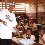 african american volunteer teacher abena accra ghana