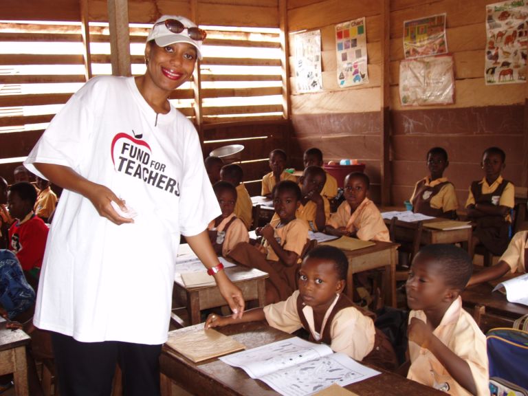 african american volunteer teacher abena accra ghana