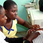 Volunteer teach computer literacy program, Accra Ghana Africa.